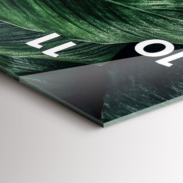 Reloj de vidrio vertical Monstera tropical - espejomat.es