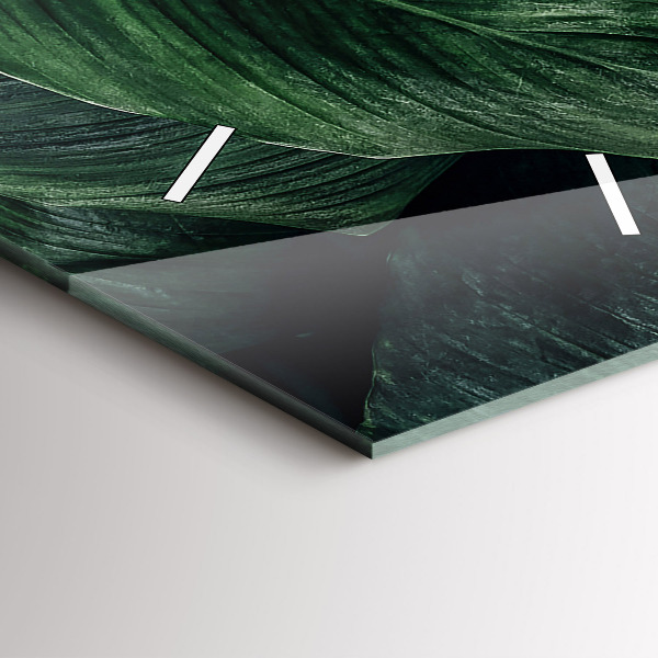 Reloj de vidrio vertical Monstera tropical - espejomat.es