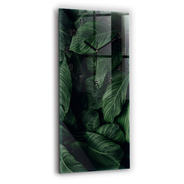Reloj de vidrio vertical Monstera tropical - espejomat.es