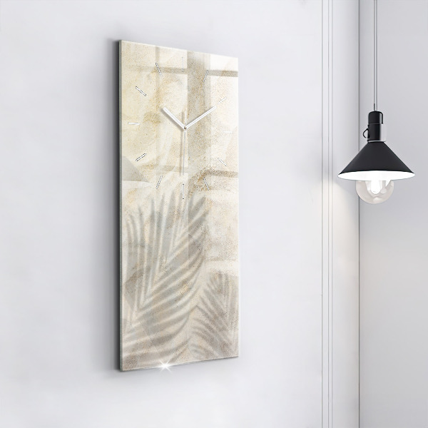 Reloj de vidrio vertical Arena con sombra de palmeras - espejomat.es