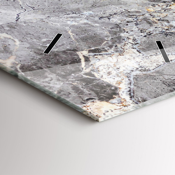 Reloj de vidrio vertical Mármol granito gris - espejomat.es