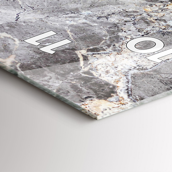 Reloj de vidrio vertical Mármol granito gris - espejomat.es