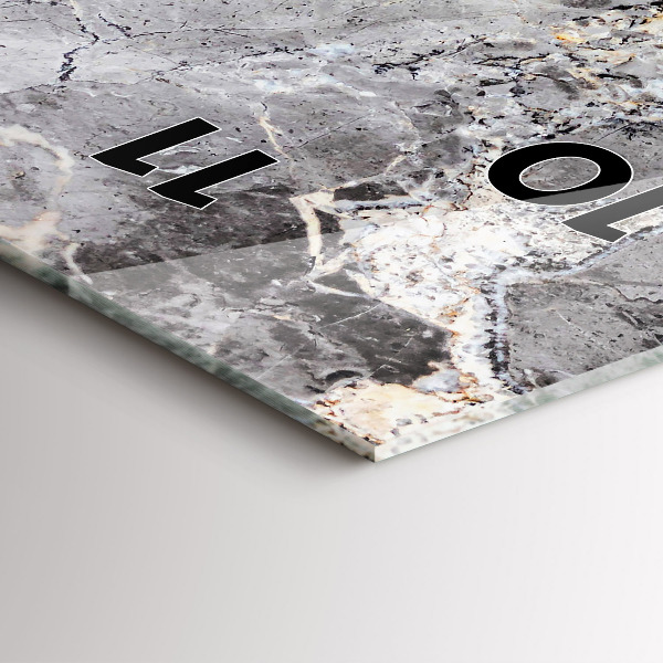 Reloj de vidrio vertical Mármol granito gris - espejomat.es