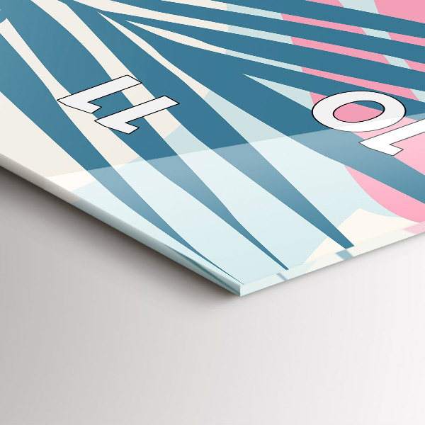 Reloj de vidrio vertical Hojas pastel - tropical - espejomat.es