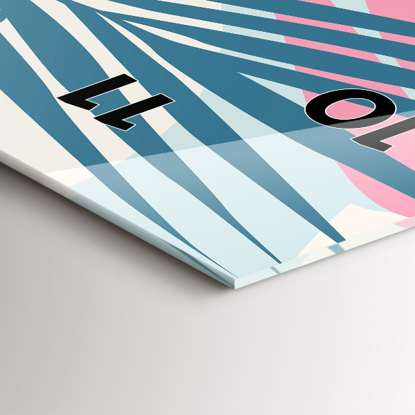 Reloj de vidrio vertical Hojas pastel - tropical - espejomat.es