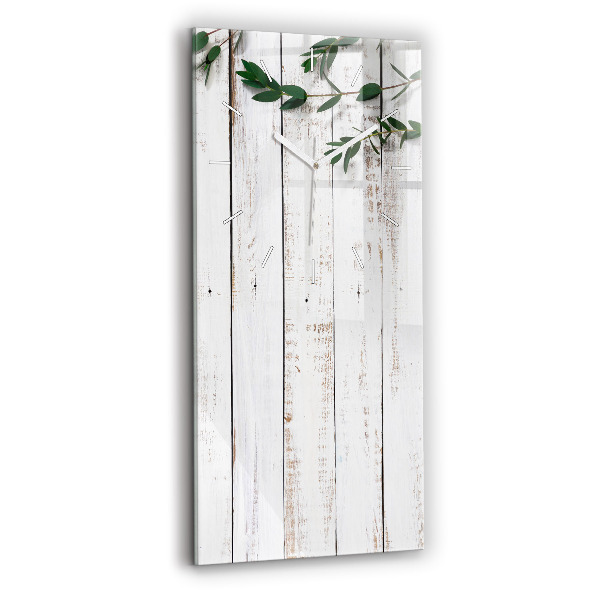 Reloj de vidrio vertical Tablas de madera clara - espejomat.es