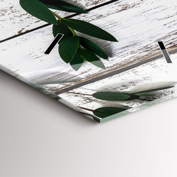 Reloj de vidrio vertical Tablas de madera clara - espejomat.es