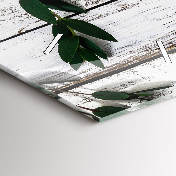 Reloj de vidrio vertical Tablas de madera clara - espejomat.es