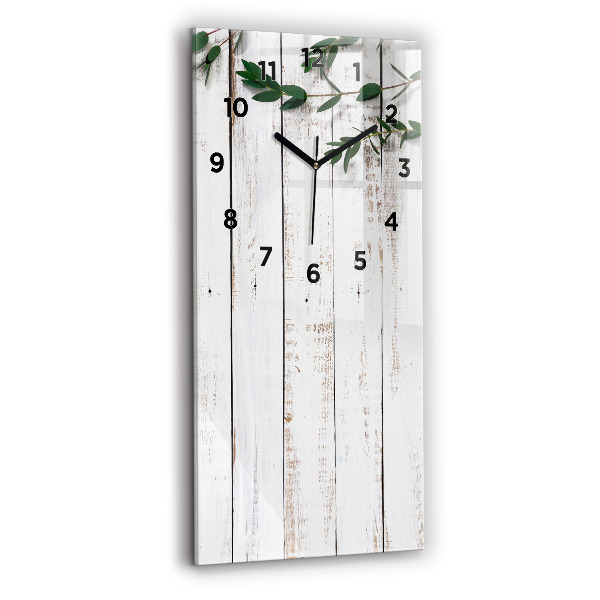 Reloj de vidrio vertical Tablas de madera clara - espejomat.es