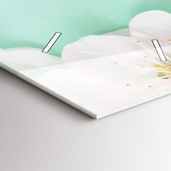 Reloj de cristal vertical Flores de manzano - espejomat.es