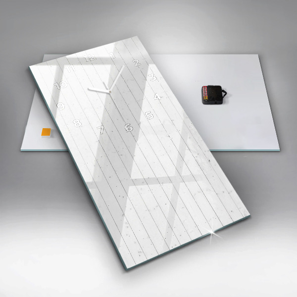 Reloj de cristal vertical Patrón de paneles de madera - espejomat.es