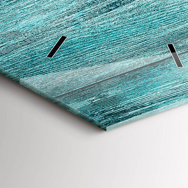 Reloj de vidrio vertical Madera vieja azul - espejomat.es