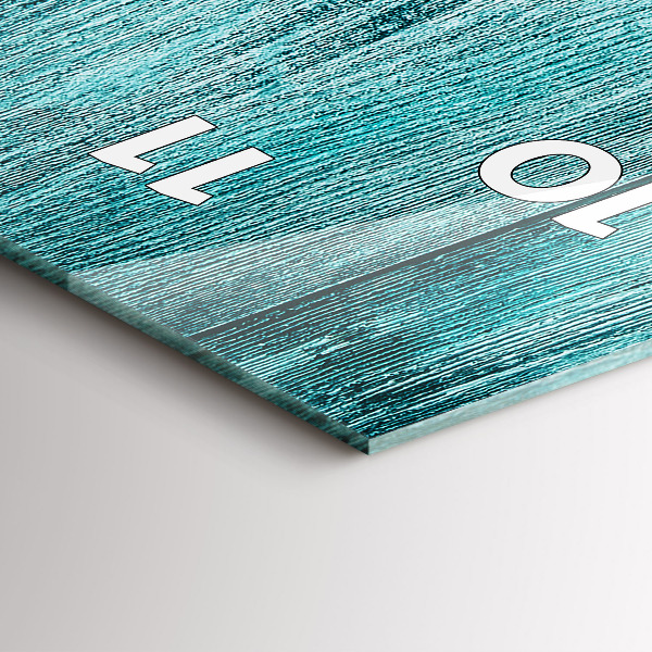 Reloj de vidrio vertical Madera vieja azul - espejomat.es