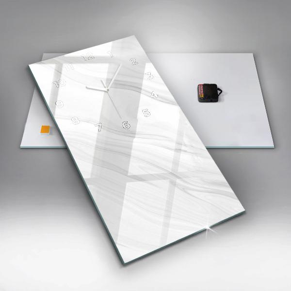 Reloj de cristal vertical Mármol decorativo - espejomat.es