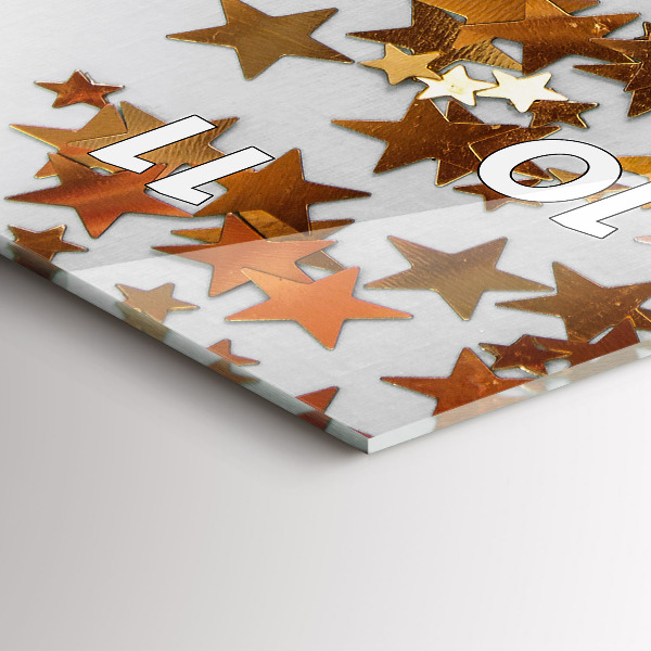 Reloj de vidrio vertical Estrellas sobre fondo brillante - espejomat.es