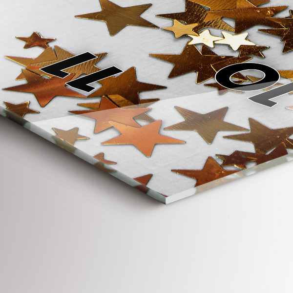 Reloj de vidrio vertical Estrellas sobre fondo brillante - espejomat.es