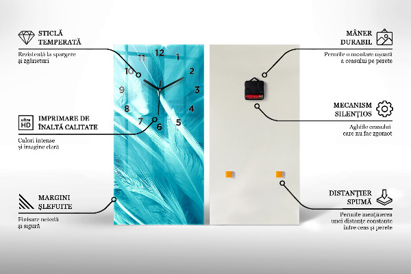 Reloj de vidrio vertical Estrellas sobre fondo brillante - espejomat.es