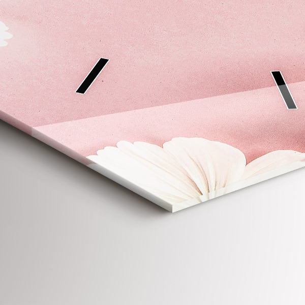 Reloj de cristal vertical Flores de margarita - espejomat.es