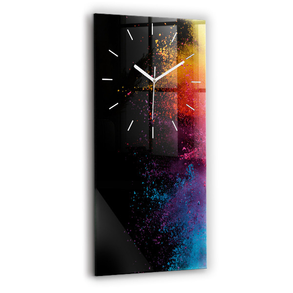 Reloj de vidrio vertical Explosión de colores - espejomat.es