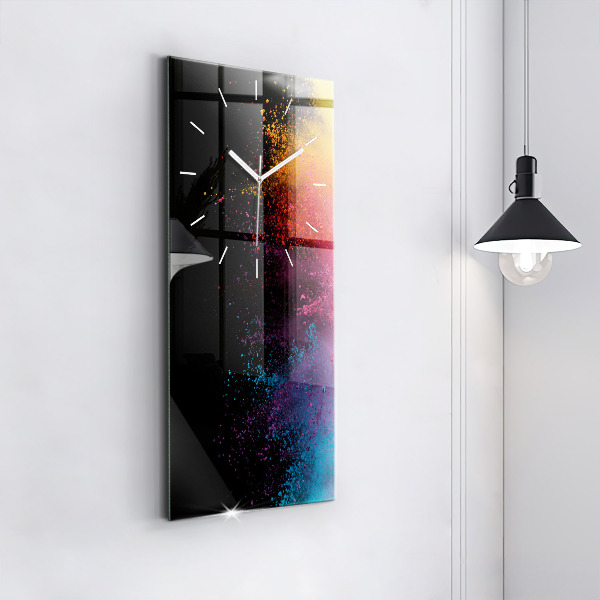 Reloj de vidrio vertical Explosión de colores - espejomat.es