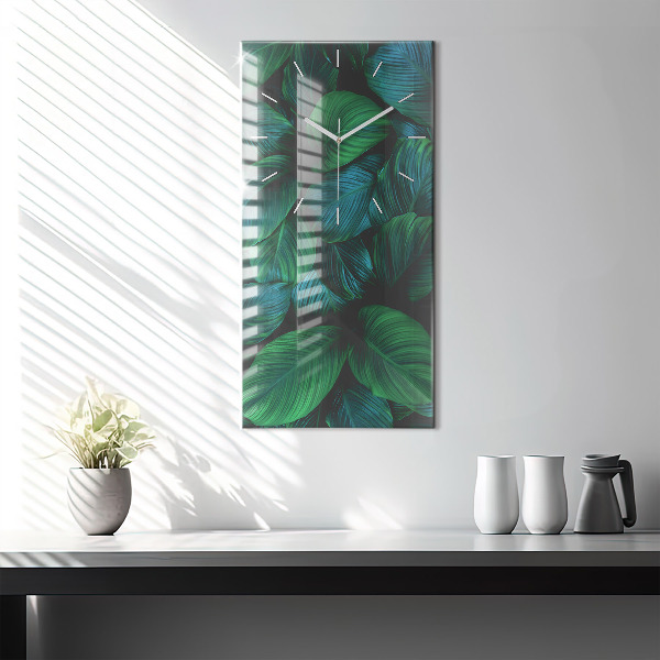 Reloj de cristal vertical Hojas de la naturaleza - espejomat.es