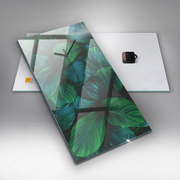 Reloj de cristal vertical Hojas de la naturaleza - espejomat.es