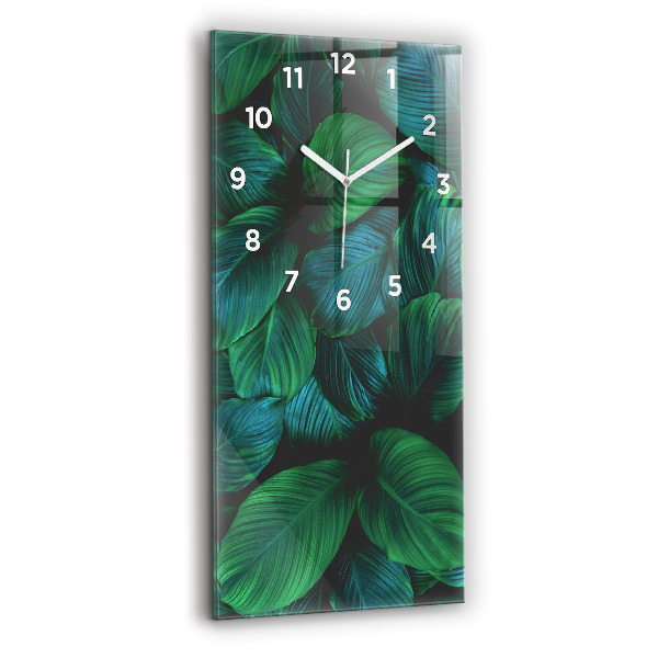 Reloj de cristal vertical Hojas de la naturaleza - espejomat.es