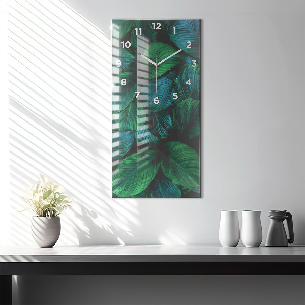 Reloj de cristal vertical Hojas de la naturaleza - espejomat.es