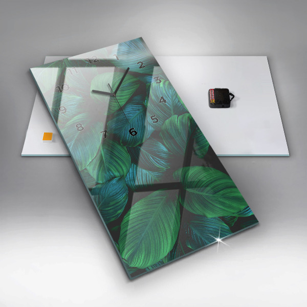 Reloj de cristal vertical Hojas de la naturaleza - espejomat.es