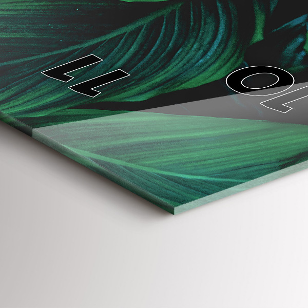 Reloj de cristal vertical Hojas de la naturaleza - espejomat.es