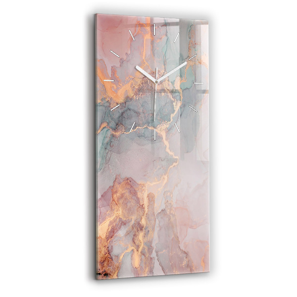 Reloj de cristal vertical Textura de mármol - espejomat.es