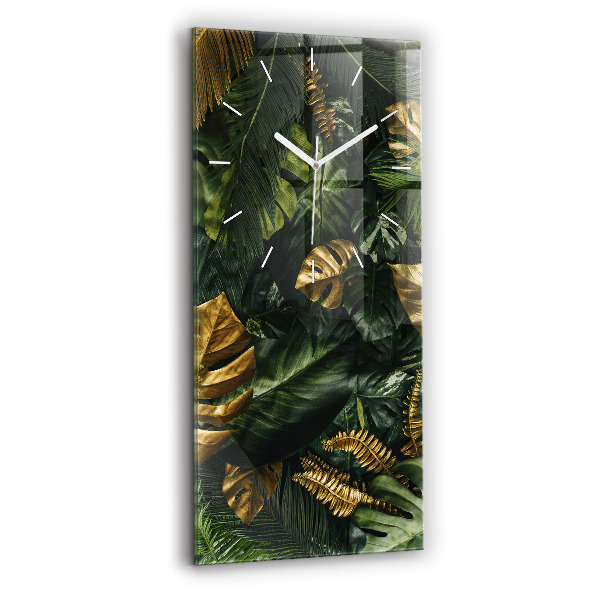 Reloj de cristal vertical Hojas de selva - espejomat.es