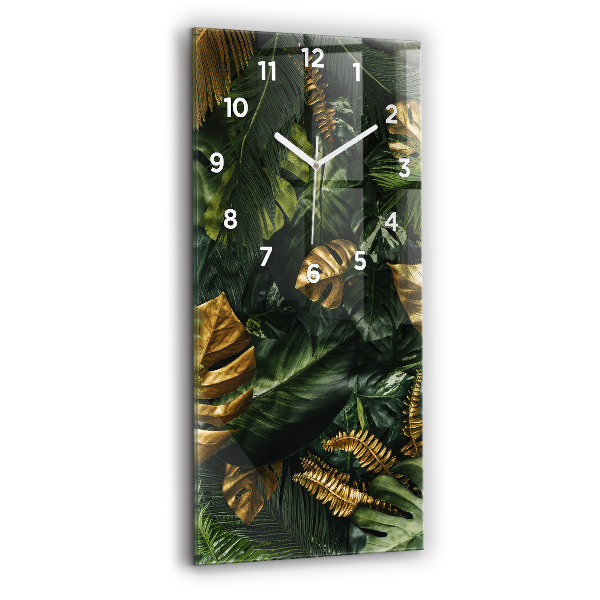 Reloj de cristal vertical Hojas de selva - espejomat.es
