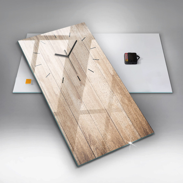 Reloj de vidrio vertical Textura de madera - espejomat.es