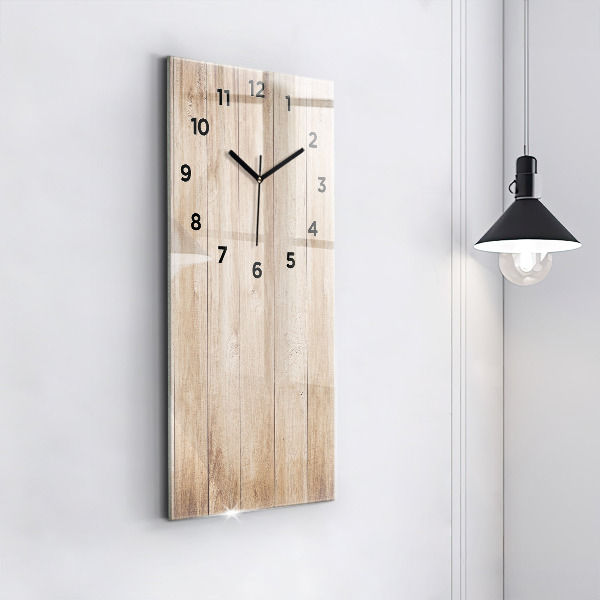 Reloj de vidrio vertical Textura de madera - espejomat.es