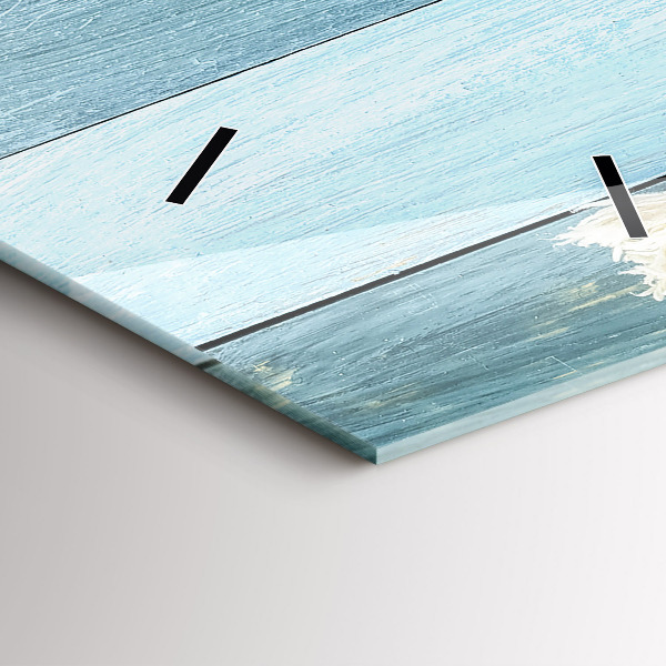 Reloj de vidrio vertical Rayas y conchas marinas - espejomat.es