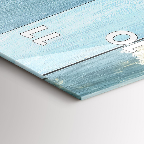 Reloj de vidrio vertical Rayas y conchas marinas - espejomat.es