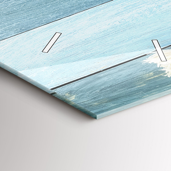 Reloj de vidrio vertical Rayas y conchas marinas - espejomat.es