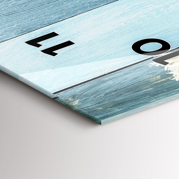 Reloj de vidrio vertical Rayas y conchas marinas - espejomat.es