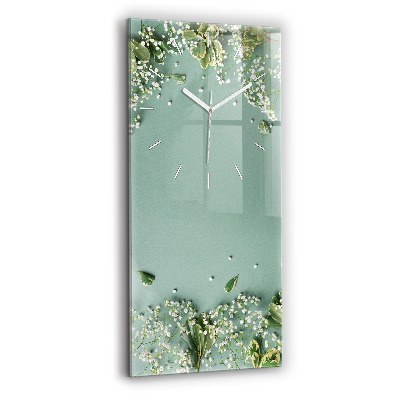 Reloj de cristal vertical Flores delicadas - espejomat.es