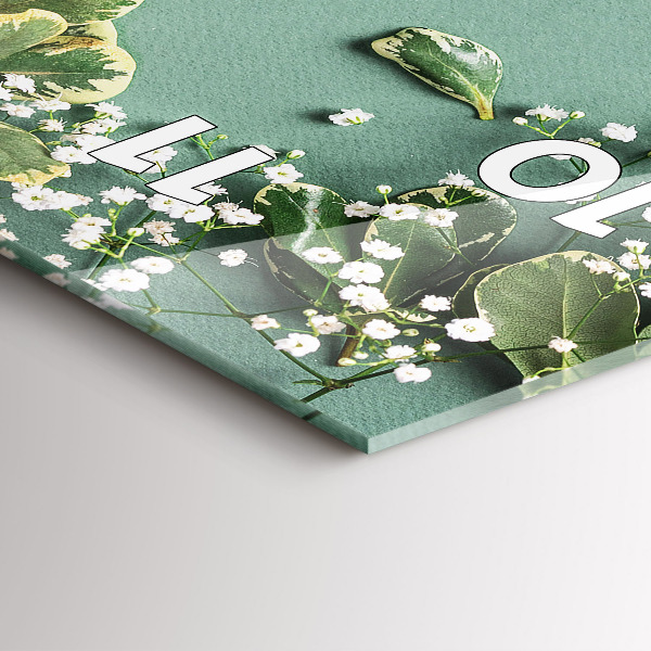 Reloj de cristal vertical Flores delicadas - espejomat.es