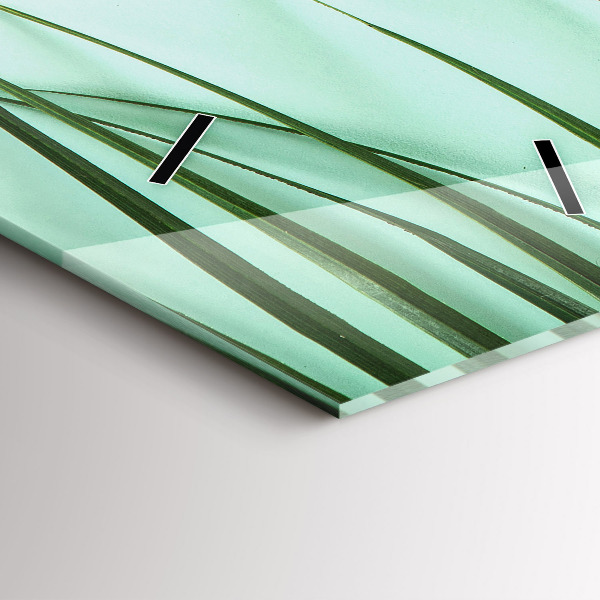 Reloj de vidrio vertical Hojas de Monstera - espejomat.es