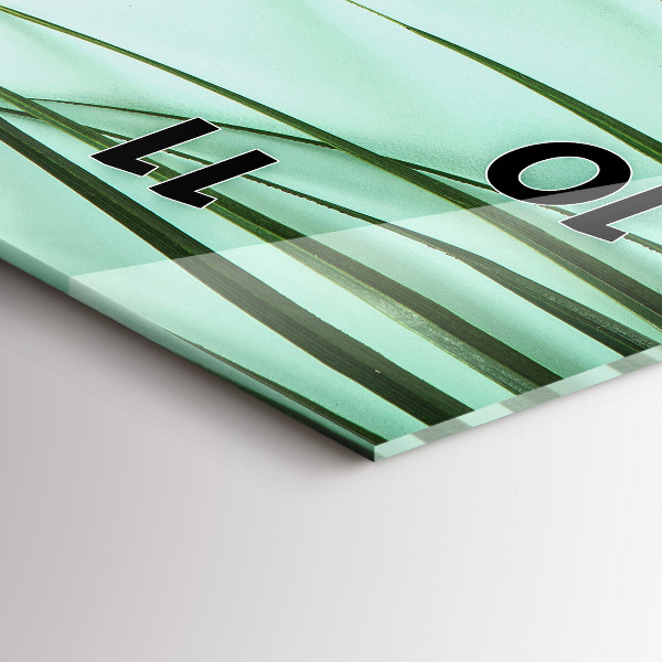 Reloj de vidrio vertical Hojas de Monstera - espejomat.es