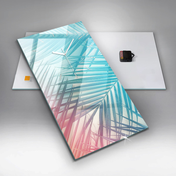 Reloj de cristal vertical Palmera tropical - espejomat.es