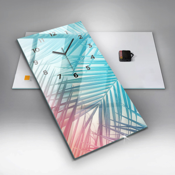 Reloj de cristal vertical Palmera tropical - espejomat.es