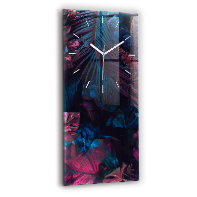 Reloj de vidrio vertical Flores exóticas - espejomat.es