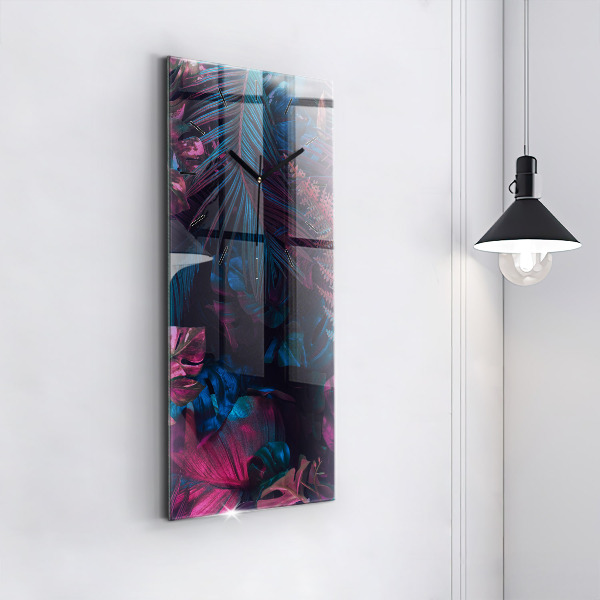 Reloj de vidrio vertical Flores exóticas - espejomat.es