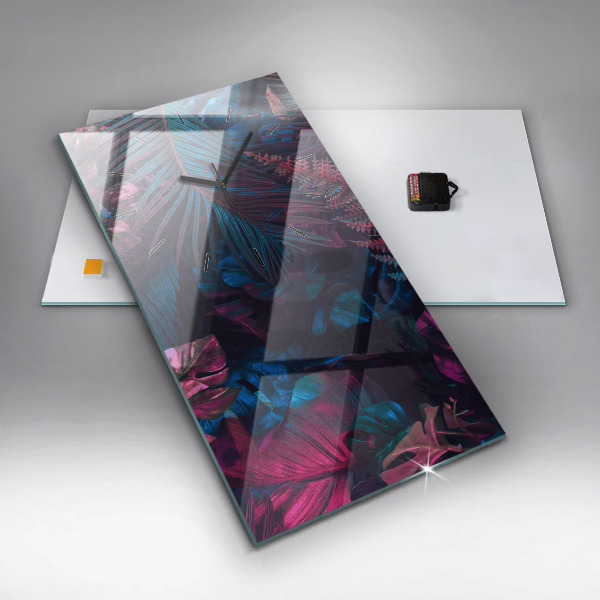 Reloj de vidrio vertical Flores exóticas - espejomat.es