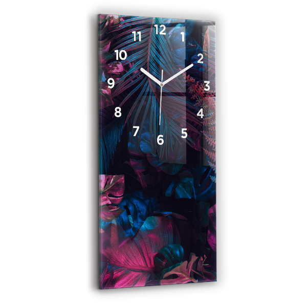Reloj de vidrio vertical Flores exóticas - espejomat.es