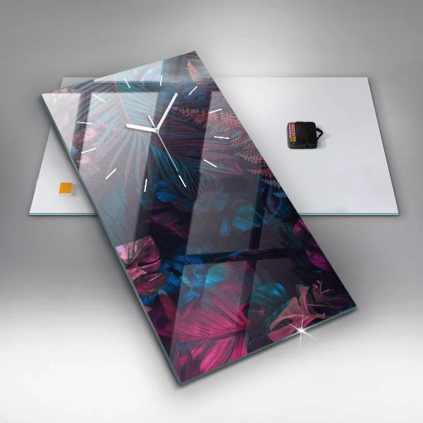 Reloj de vidrio vertical Flores exóticas - espejomat.es